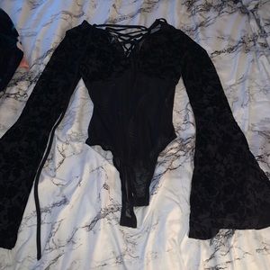 Black long sleeve bodysuit